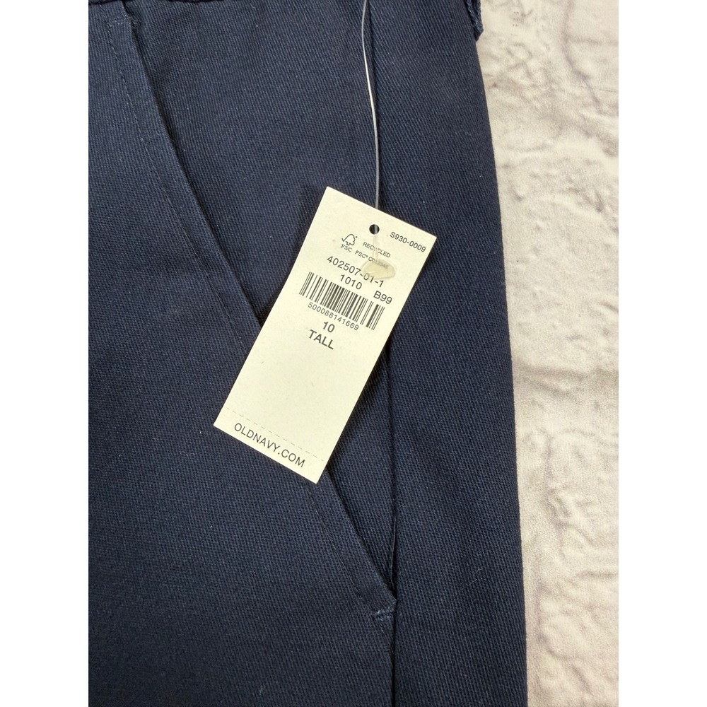 Old Navy Boot-Cut Pants Women 10 Tall Navy Blue New Stretch Chino Trousers - Picture 6 of 6
